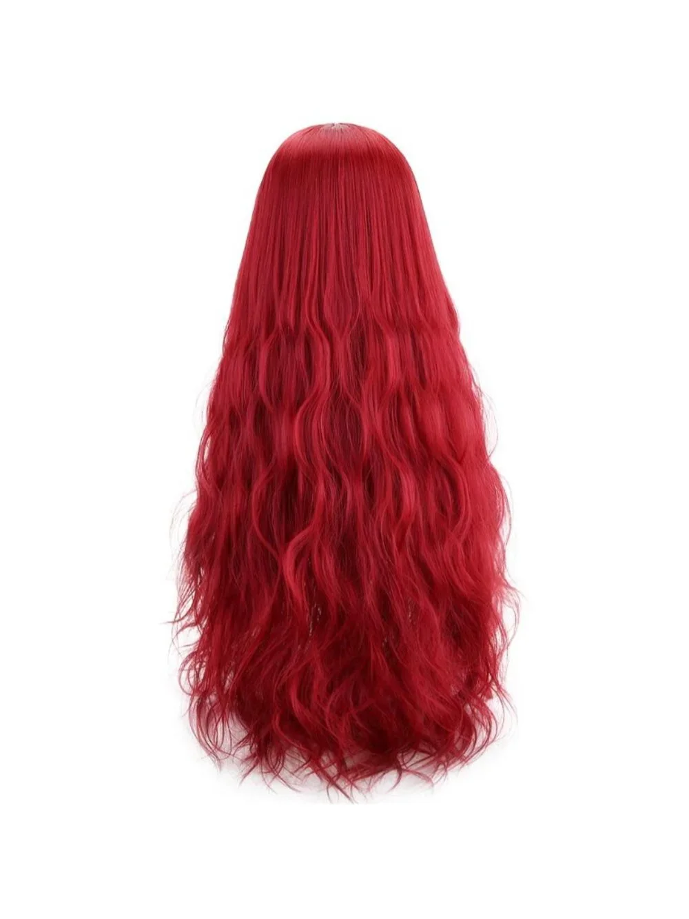 Women's Red Natural Long Wavy Cosplay Heat Resistant Synthetic Fiber Wigs